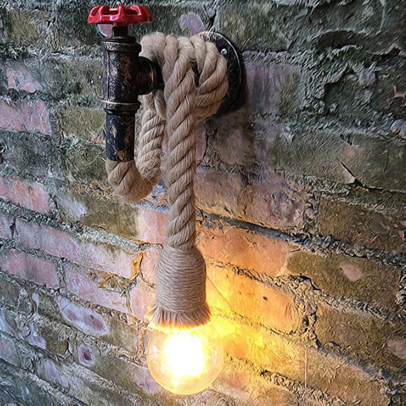 BowLift | 1-Light Faucet Wall Lamp Industrial Black Iron Wall Light Fixture with Cord Plug