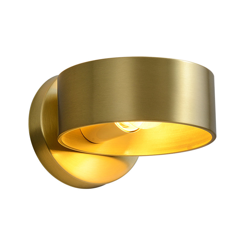 BowLift | Metal Circle Wall Lamp Light Minimalist 1 Head Brass Wall Light for Bedroom