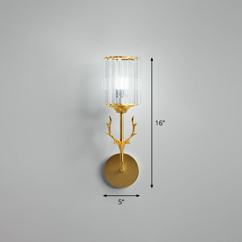 BowLift | Cylinder Wall Mount Light Nordic Crystal Prism Wall Lamp with Coral Widget