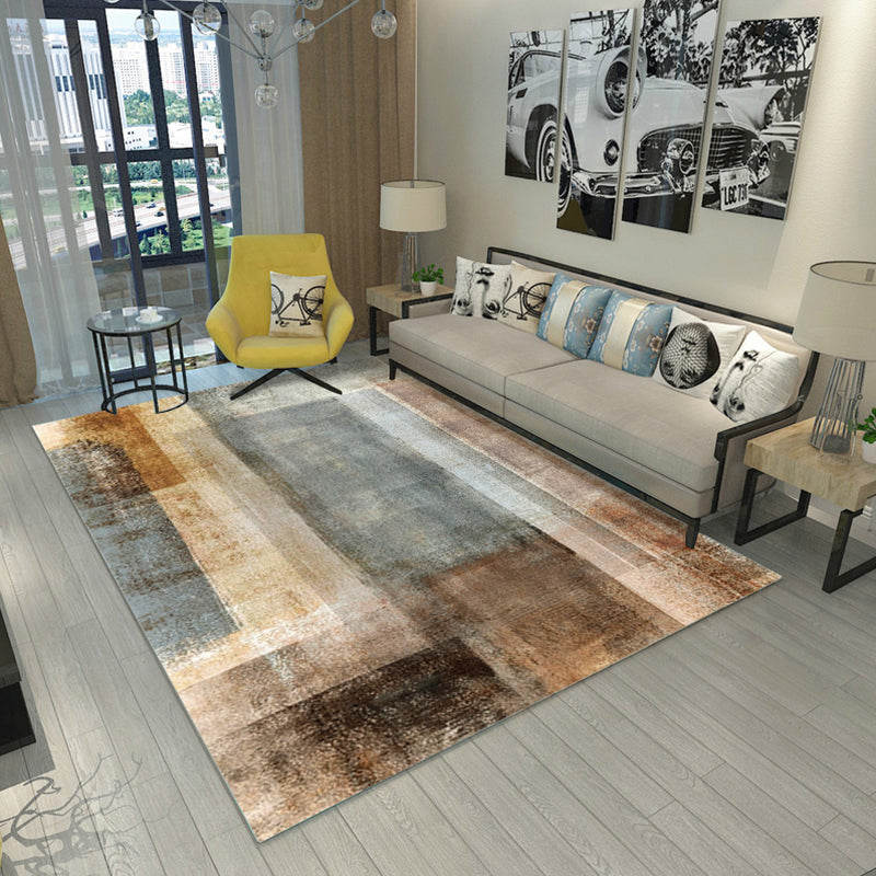 BowLift | Steampunk Living Room Rug Multicolor Abstract Print Indoor Rug Polyester Non-slip Pet-friendly Rug