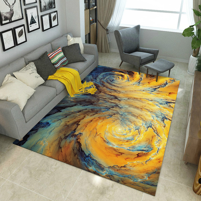 BowLift | Steampunk Living Room Rug Multicolor Abstract Print Indoor Rug Polyester Non-slip Pet-friendly Rug