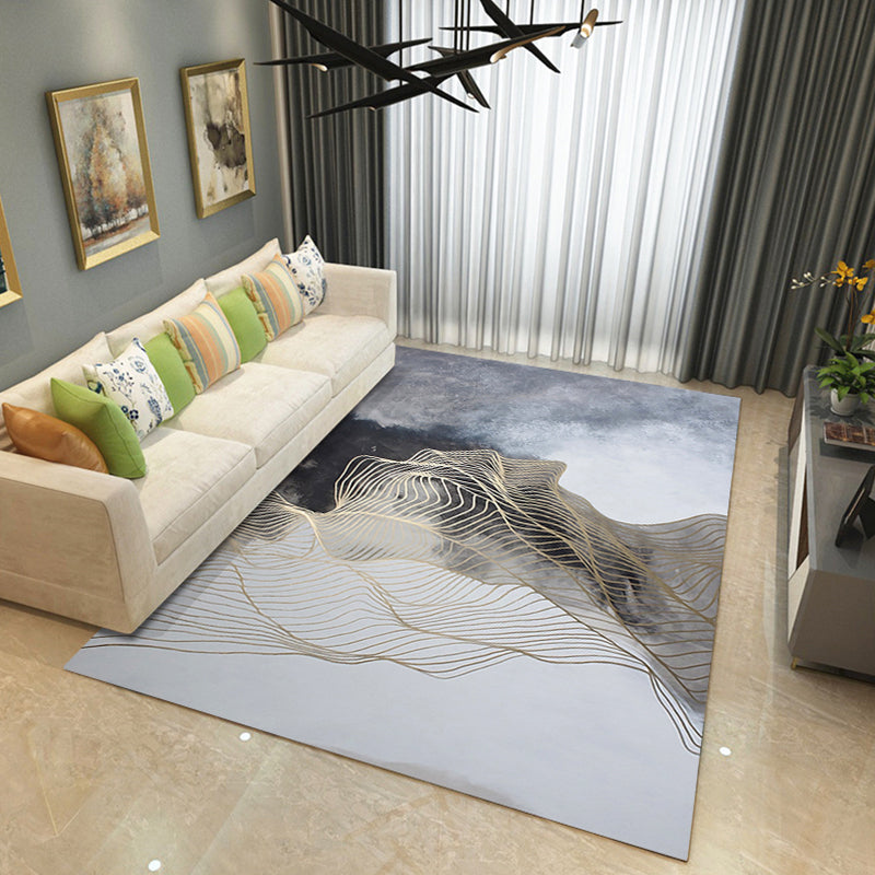 BowLift | Steampunk Living Room Rug Multicolor Abstract Print Indoor Rug Polyester Non-slip Pet-friendly Rug