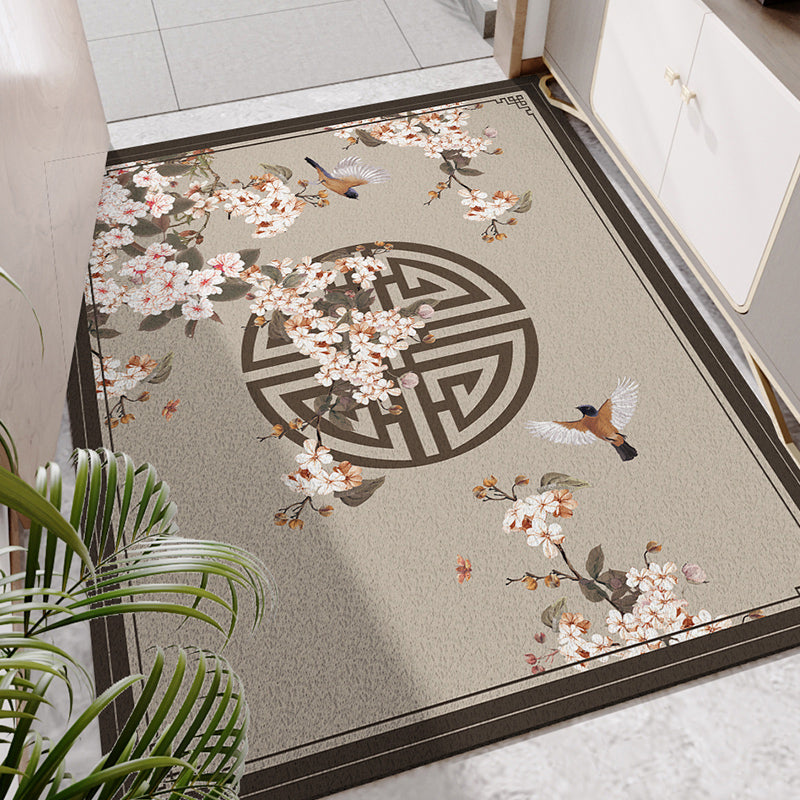 BowLift | Chinese Floral Pattern Carpet Multicolored PVC Mat With Non-Slip Back Stain-Resistant Mat for the Room