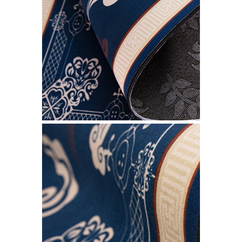 BowLift | Asian Living Room Carpet Multicolored Chinese Print Carpet Polyester Non-Slip Underlay Pet-Friendly Indoor Carpet