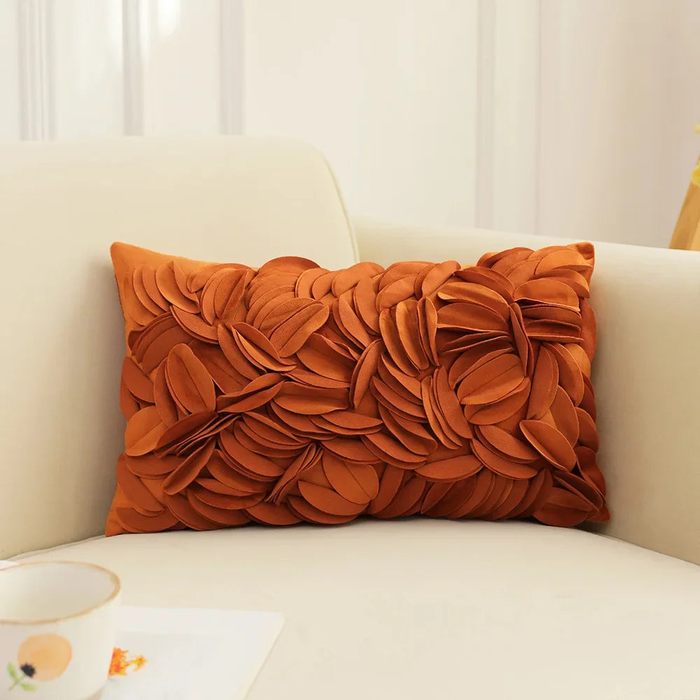 BowLift | Elegant French Rose Patchwork Cushion Cover – 3D Floral Design, Decorative