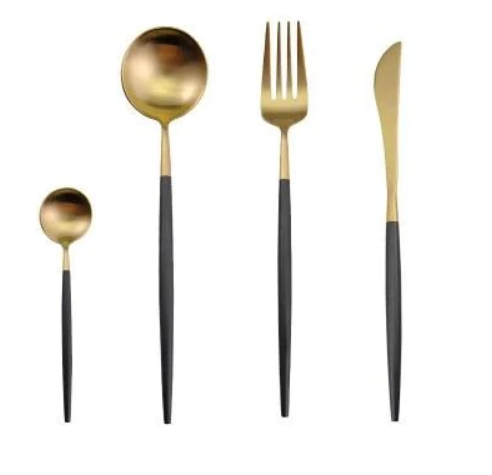 BowLift | 24-Piece Stainless Steel Gold-Silver Luxury Cutlery - RoyalGlow