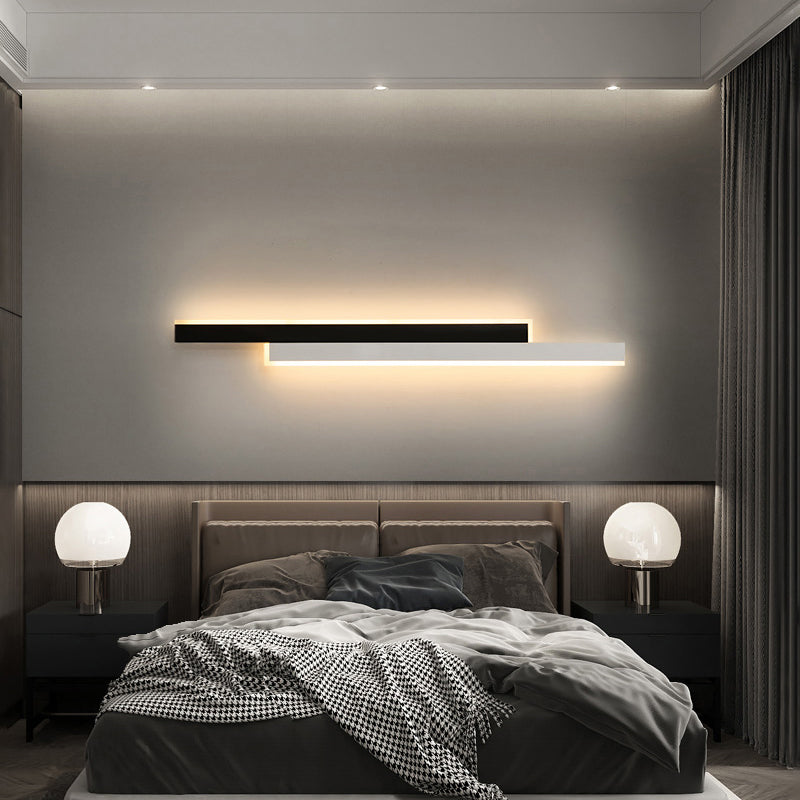 BowLift | Black-White Linear LED Wall Light Minimalist Metal Ceiling Lamp for Hallway