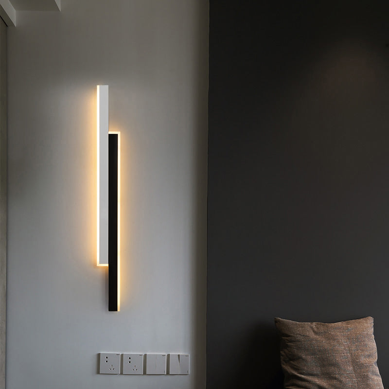 BowLift | Black-White Linear LED Wall Light Minimalist Metal Ceiling Lamp for Hallway