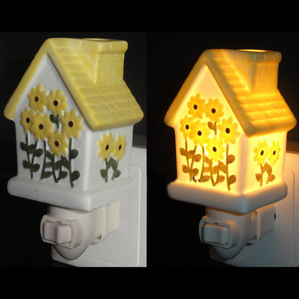 BowLift | 1 Light House Design Wall Sconces Light Lodge Ceramics Bedroom Night Light in Pink/White/Yellow