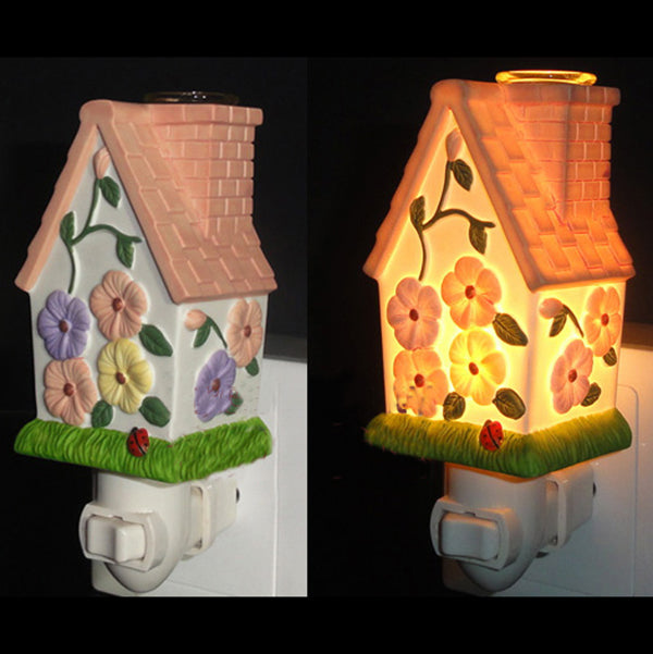 BowLift | 1 Light House Design Wall Sconces Light Lodge Ceramics Bedroom Night Light in Pink/White/Yellow