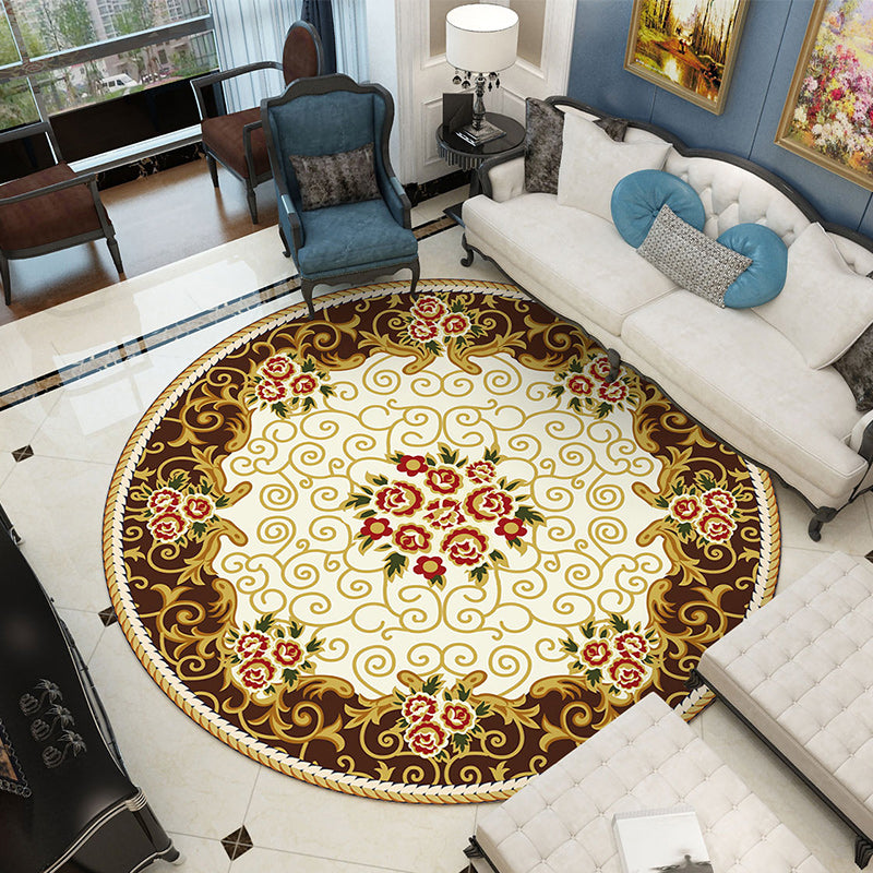 BowLift | Shabby Chic Living Room Rug Multicolored Flower Printed Indoor Carpet Non-Slip Pet-Friendly Area Rug