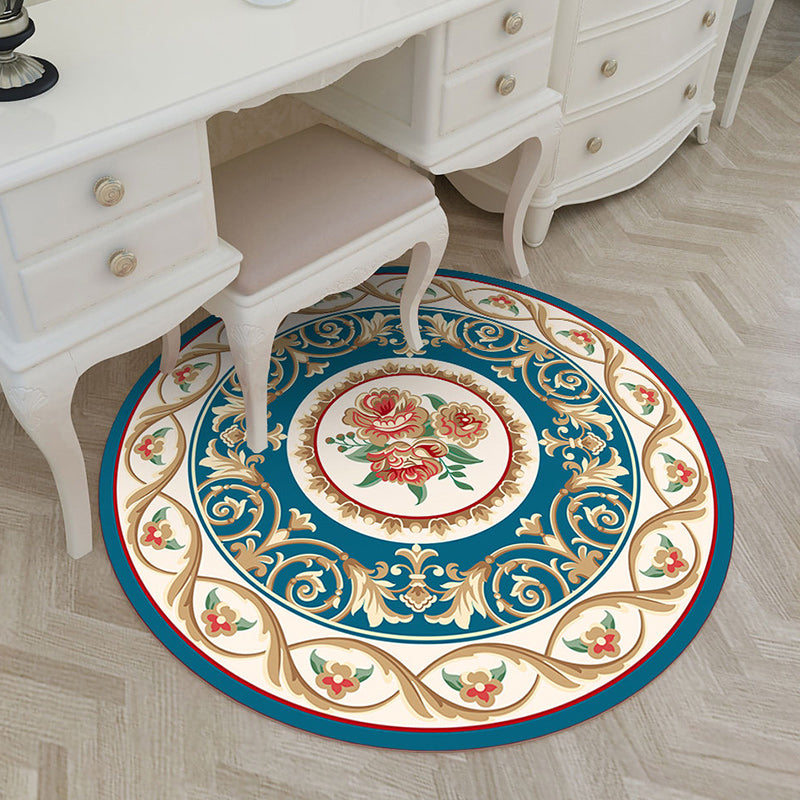BowLift | Shabby Chic Living Room Rug Multicolored Flower Printed Indoor Carpet Non-Slip Pet-Friendly Area Rug
