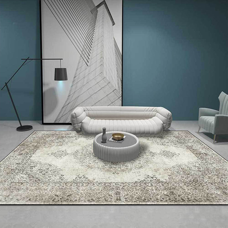 BowLift | Shabby Chic Geometric Printed Rug Multicolored Polyester Area Rug With Non-Slip Backing Pet-Friendly Indoor Rug for The Living Room
