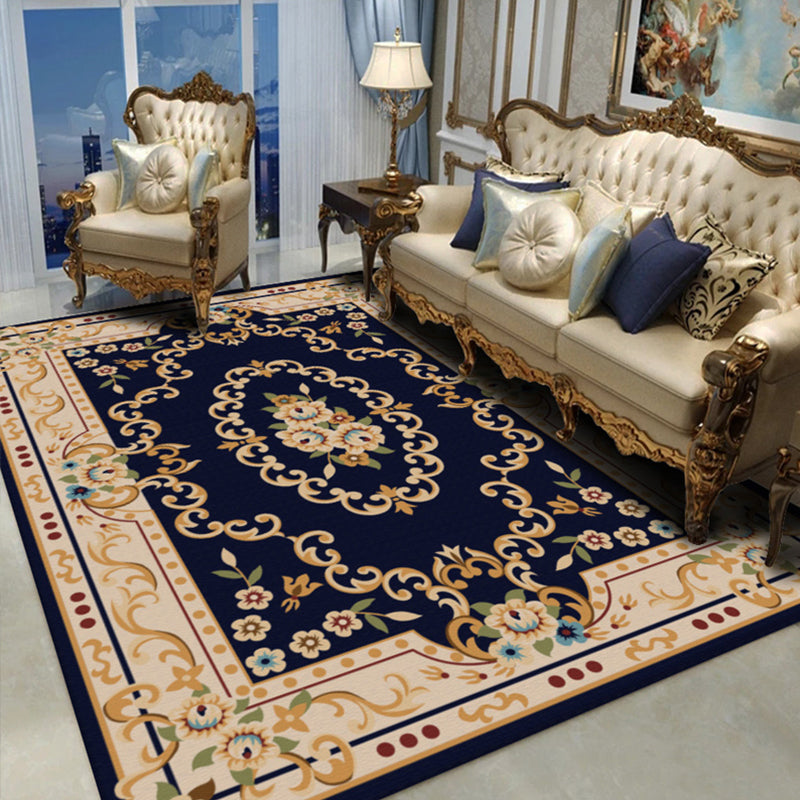 BowLift | Shabby Chic Living Room Rug Multicolor Floral Pattern Indoor Rug Cotton Blend Non-Slip Back Pet-Friendly Area Rug