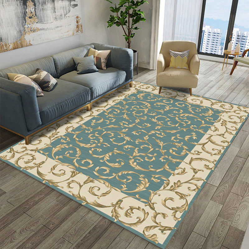 BowLift | Shabby Chic Living Room Rug Multicolor Floral Pattern Indoor Rug Cotton Blend Non-Slip Back Pet-Friendly Area Rug