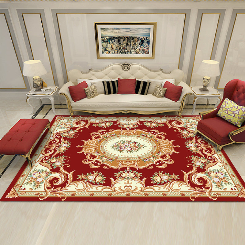 BowLift | Shabby Chic Living Room Rug Multicolor Floral Pattern Indoor Rug Cotton Blend Non-Slip Back Pet-Friendly Area Rug