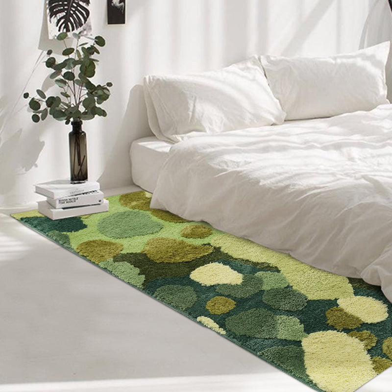 BowLift | Green Funky Carpet Polypropylene Plant Pattern Indoor Carpet Non-Slip Back Stain Resistant Area Rug for Bedroom