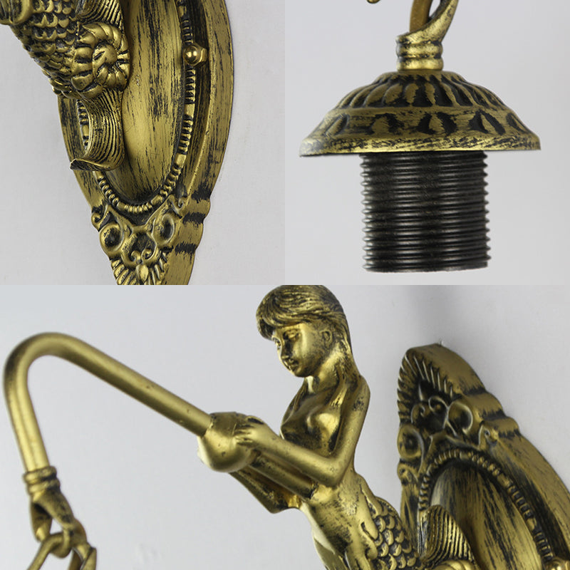 BowLift | Baroque Checkered Wall Lamp 1 Head White/Blue Glass Wall Mounted Lighting Fixture for Hall