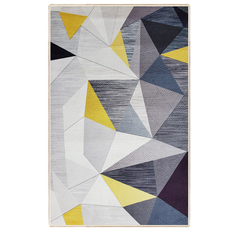 BowLift | Relaxing Living Room Carpet Multi Color Geometric Pattern Area Rug Polypropylene Non-Slip Back Washable Area Rug