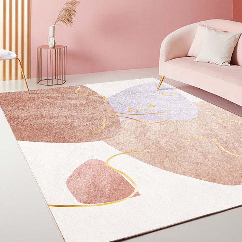 BowLift | Comfort hand-printed rug multicolored synthetic area rug non-slip backing pet-friendly rug for the living room