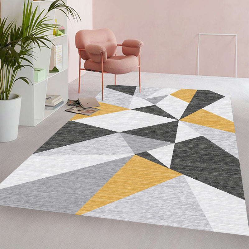 BowLift | Multi Color Simple Rug Polypropylene Color Block Area Rug Non-Slip Backing Stain Resistant Indoor Mat for Room