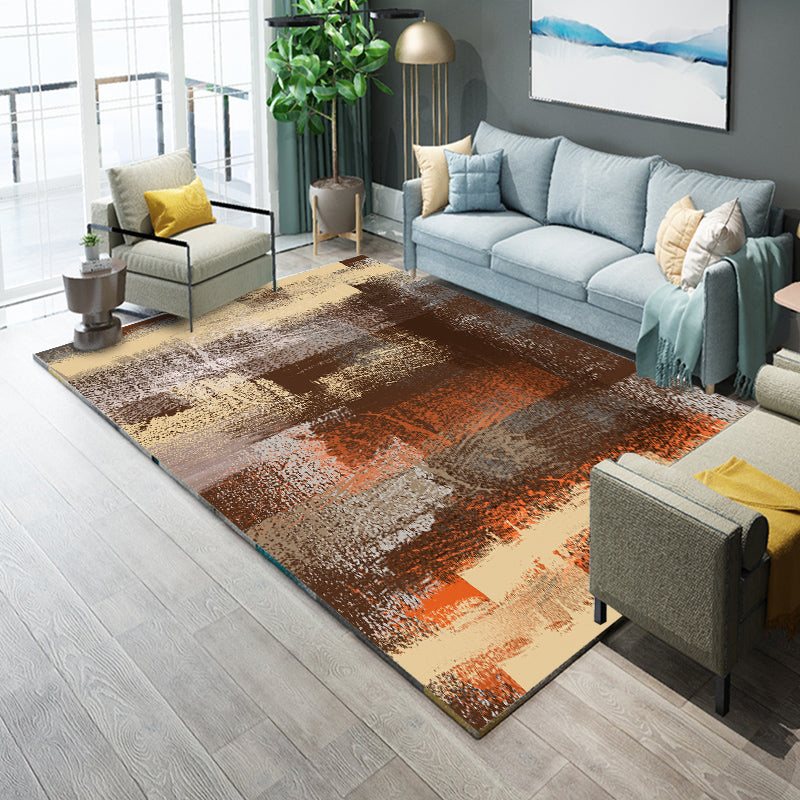 BowLift | Industrial Living Room Rug Multicolor Abstract Printed Indoor Rug Synthetic Non-Slip Backing Easy Care Area Rug