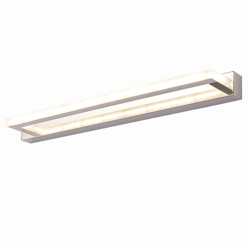 BowLift | Acrylic Rectangular Vanity Wall Light Acrylic Modernist LED Bathroom Wall Mounted Lamp in Chrome