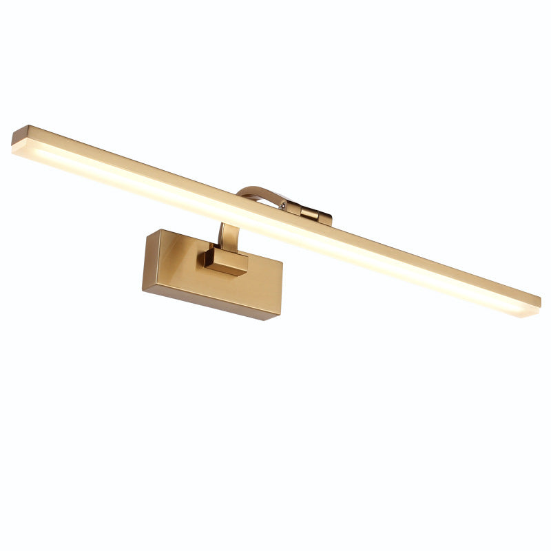 BowLift | Brass Linear Cosmetic Mirror LED Lamp Modern Acrylic Wall Mount Light with Swivel Arm
