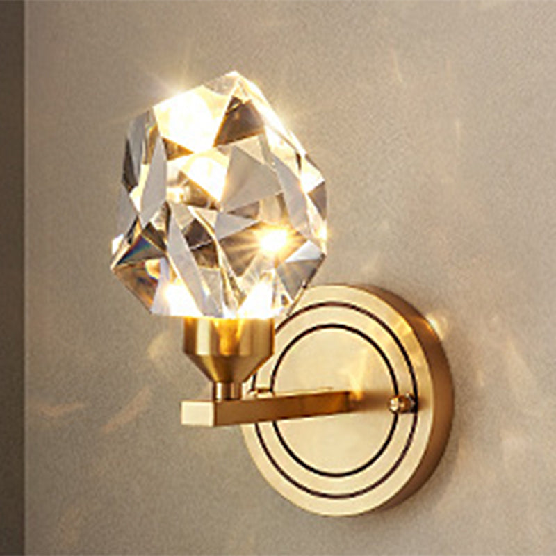 BowLift | Gem-shaped living room LED wall light crystal simplicity wall lighting made of brass