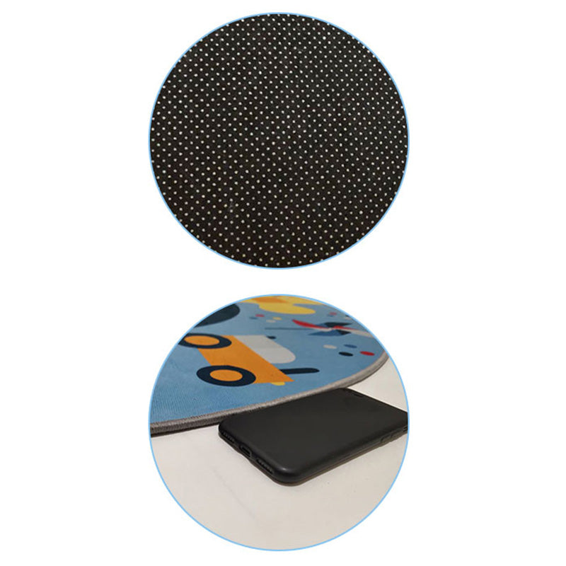 BowLift | Beautiful car-printed carpet multicolor cotton blend area rug non-slip stain-resistant easy-care indoor rug for children