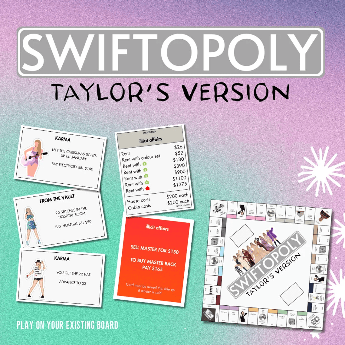 BowLift | SWIFTOPOLY - TS 'Swiftie' Monopoly Board Game