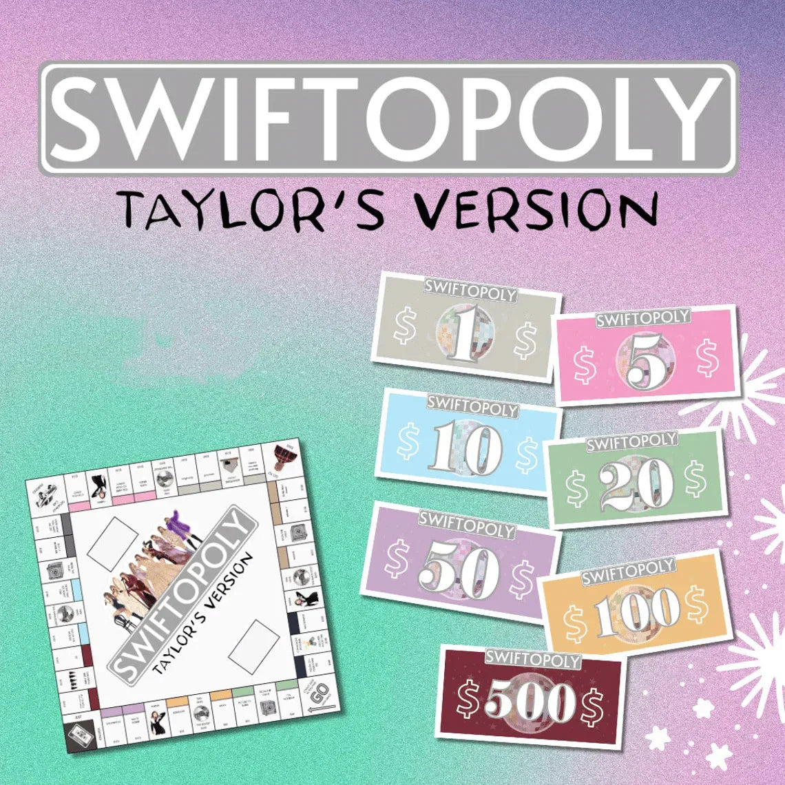 BowLift | SWIFTOPOLY - TS 'Swiftie' Monopoly Board Game