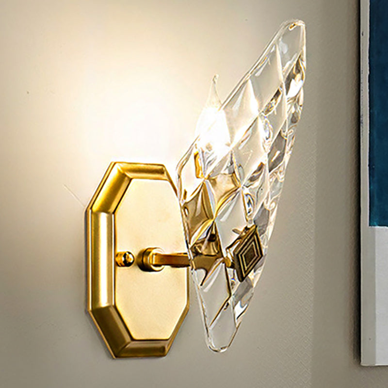 BowLift | Clear Crystal Diamond Wall Light Modern Style 1/2-Head Brass Wall Lamp for Living Room