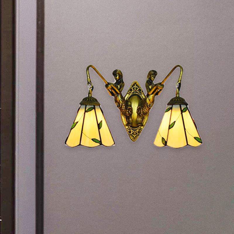 BowLift | Blade Wall Lamp 2 Lights Spotted Glass Rustic Wall Lighting for Bedroom