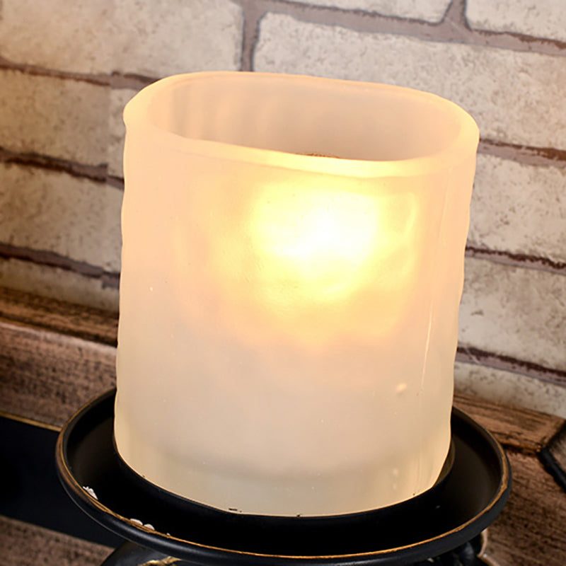 BowLift | Candlestick Wall Lamp Country Style Opal Glass 1/2-Light Black and Gold Wall Fixture with Resin Anchor Design