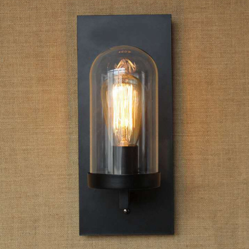 BowLift | Industrial metal wall lamp 1-head bar lamp with glass shade for bedroom living room