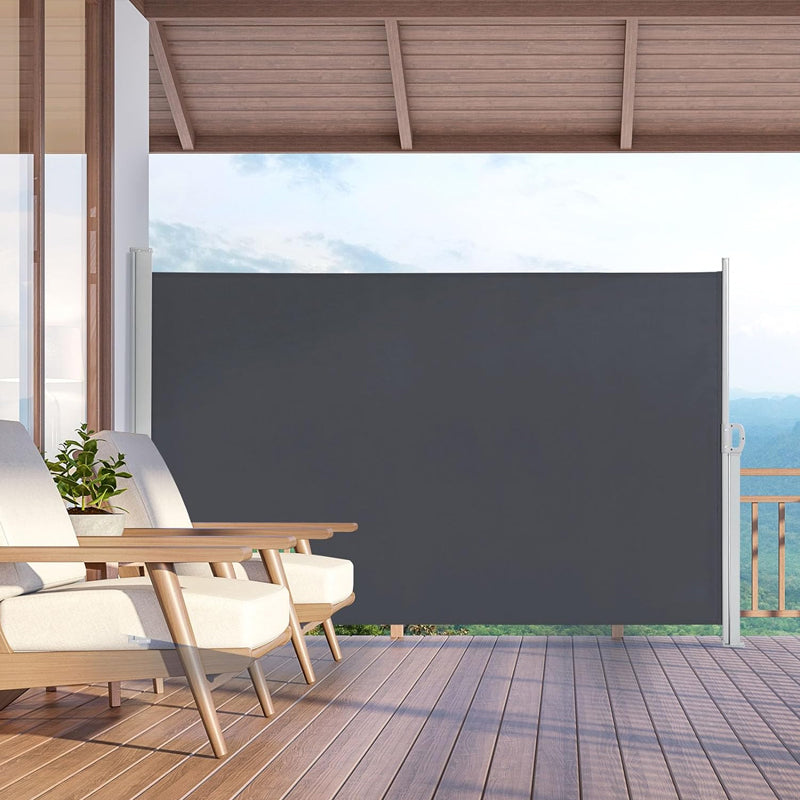 BowLift | 118" × 63" Retractable Side Awning Waterproof UV-Resistant Aluminum Patio Side Awning Screen Fence