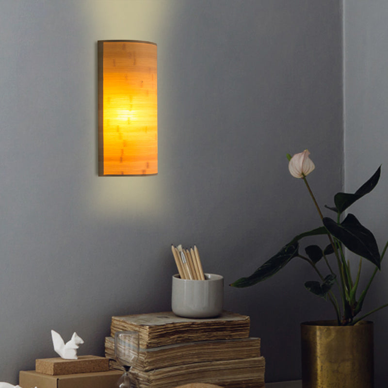 BowLift | Bamboo Half Cylinder Wall Light Modern 2 Bulbs Wall Lighting Fixture made of Wood for the Living Room