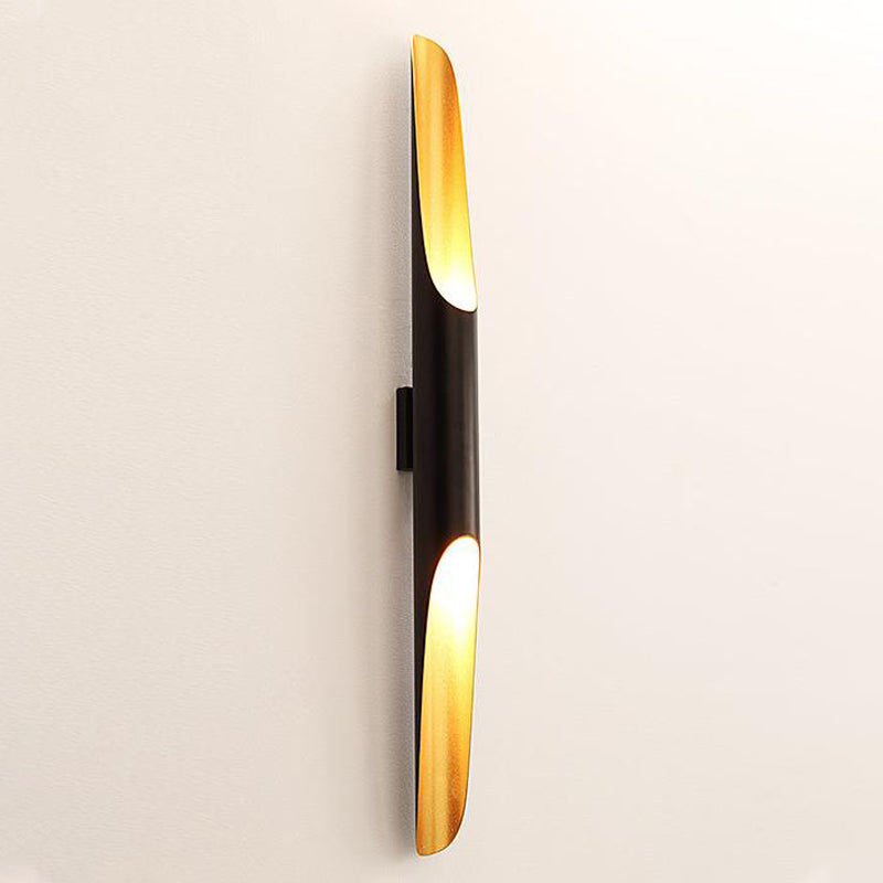 BowLift | 23.5"/27.5" Width Pipe Wall Light Modern Metallic 1/2-Light Black Wall Lighting for Living Room