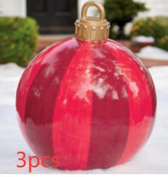 BowLift | Inflatable Christmas Ball Outdoor Decoration 60cm – Weather Resistant PVC Christmas Decoration