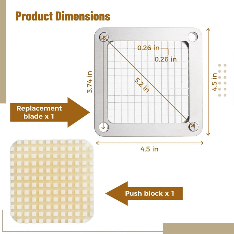 BowLift | 1/4 inch Replacement Chopper Blade Stainless Steel French Fry Cutter Blade Vegetable Dicer Slicer Blade
