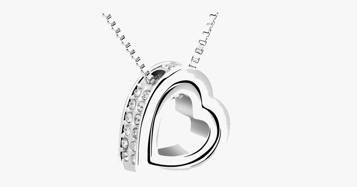 BowLift | Double Heart Pendant - White Gold