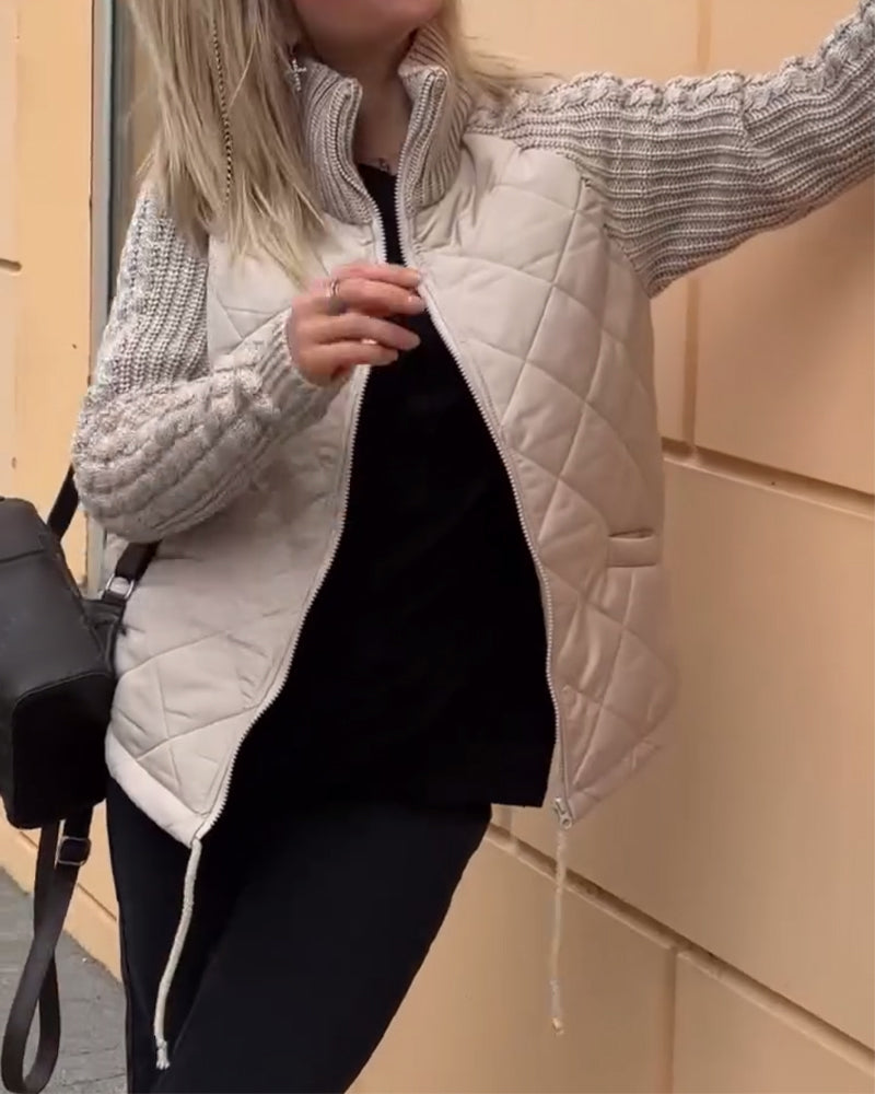 BowLift | Solid Color High Collar Zipper Coat