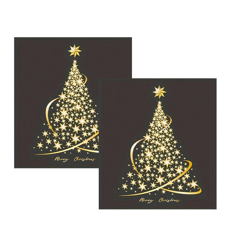 BowLift | Golden Christmas Tree Window Clings Stickers for Glass