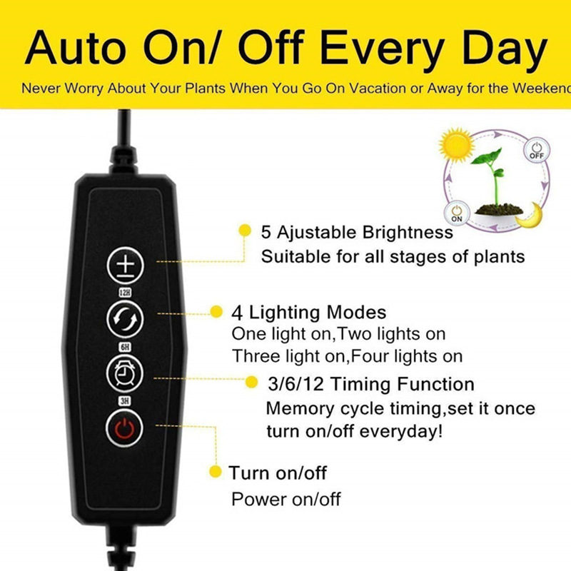 BowLift | Plant growth light with 4 flexible arms and dimming function for indoor gardens
