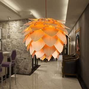 BowLift | Handcrafted Wooden Pine Cone Pendant Light