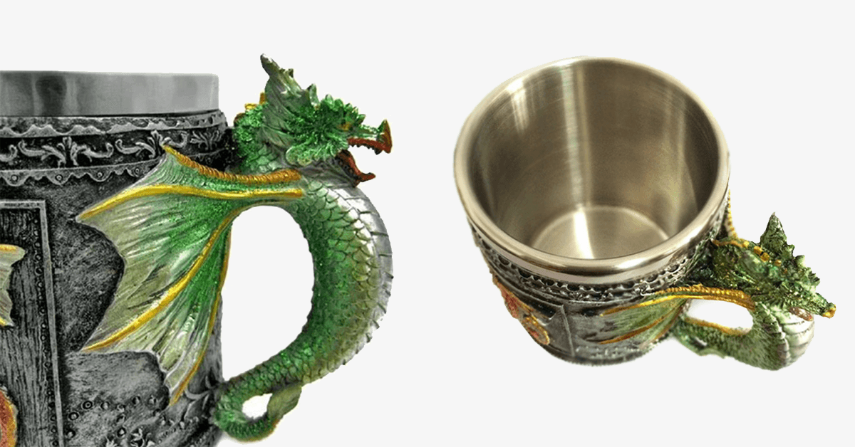BowLift | 3D Stainless Steel Dragon Mug – Make your kids happier with a funky mug!