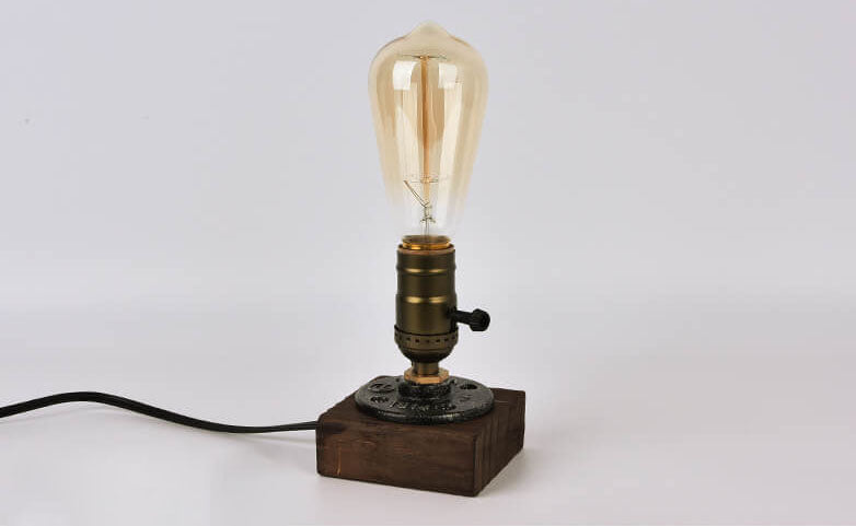 BowLift | Vintage Industrial Iron Light Bulb 1-Light Table Lamp