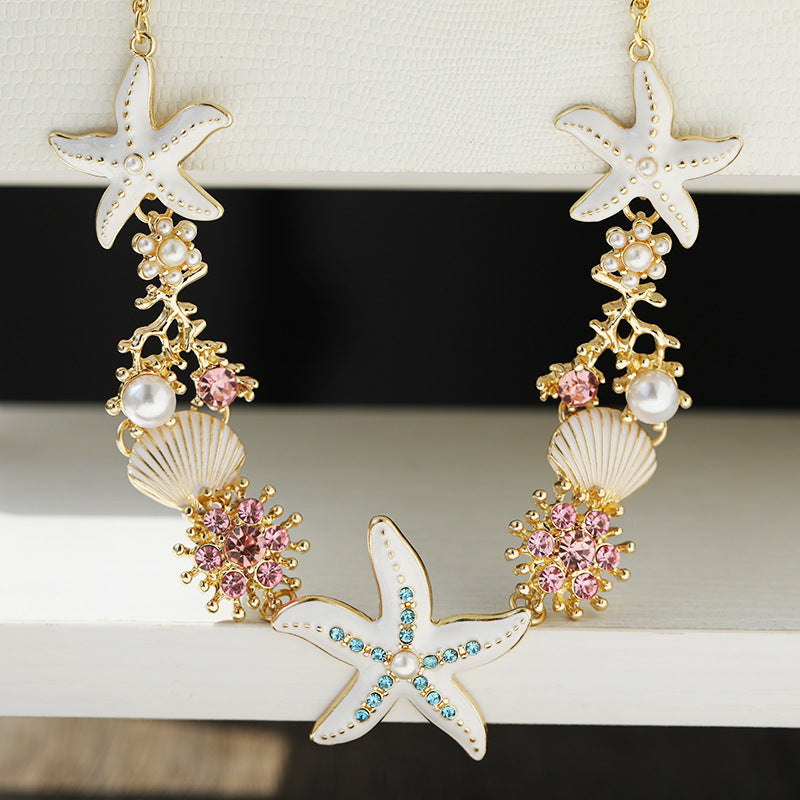 BowLift | Shell Starfish Pearl Necklace
