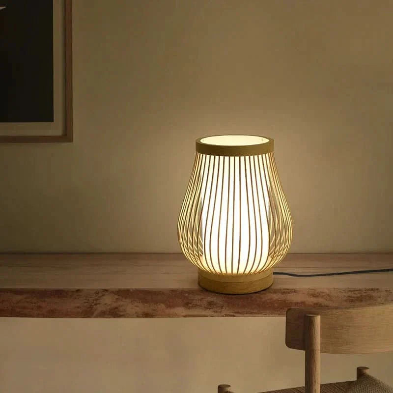 BowLift | Japanese Bamboo Table Lamp with Warm Light